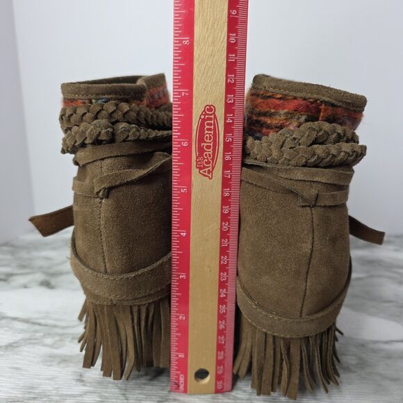 Naughty Monkey Boots Brown Fringe Suede Western Heel  Womens US 7.5 Boho Y2K - Picture 6 of 13